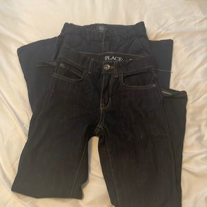 Kids skinny dark denim and casual pants